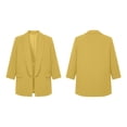 thumbnail image 4 of MaFYtyTPR Plus Size Women's Suit Jacket Solid Color Open-front Lapel Pocket 3/4 Sleeve Blazers With Padded Shoulder Lining for Casual Office A-Yellow XL, 4 of 6