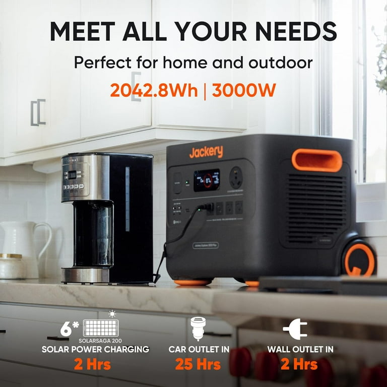 Jackery Explorer 2000 Plus, 3000W Output, Expandable up to 12kWh, Powers 99% of Appliances, Professional Portable Power for Off-Grid Living