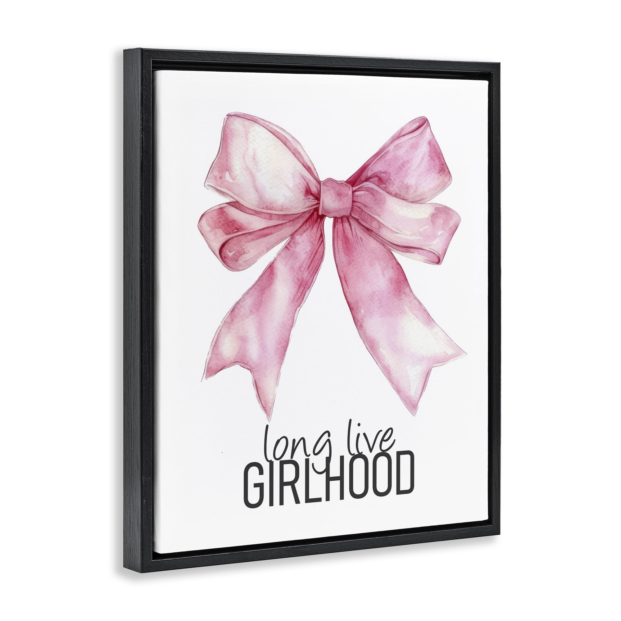 Long Live Girlhood Black Framed Floater Canvas Wall Art, design by Kim Allen