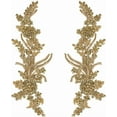 thumbnail image 6 of 1 Pair Rhinestones Lace Applique 13x4.3x0.2 Inch White Handmade Floral Embroidery Beaded Lace Rhinestone Patch Sewing Beaded Applique for DIY Clothing and Craft Decoration, 6 of 8