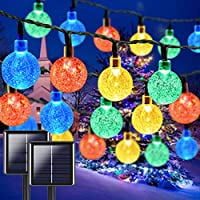 

Multicolor 2-Pack 100 LED 64FT Crystal Globe Solar Christmas Lights Outdoor Waterproof Solar Lights Outdoor with 8 Lighting Modes Solar Christmas Tree Lights for Christmas Decorations (Mul