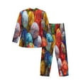 thumbnail image 2 of Bingfone Men'S Pajama Set 2 Piece Loungewear Pjs, Long Sleeve With Pajama Pants-Colorful Hand Painted Easter Eggs, 2 of 9