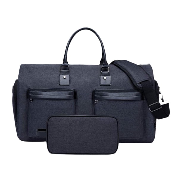 Bolsa de lona para ropa, bolsa de viaje de negocios, bolsa de equipaje, bolso de hombro, correa de hombro extraíble, bolsa de ropa para hombres, bolsa Azul