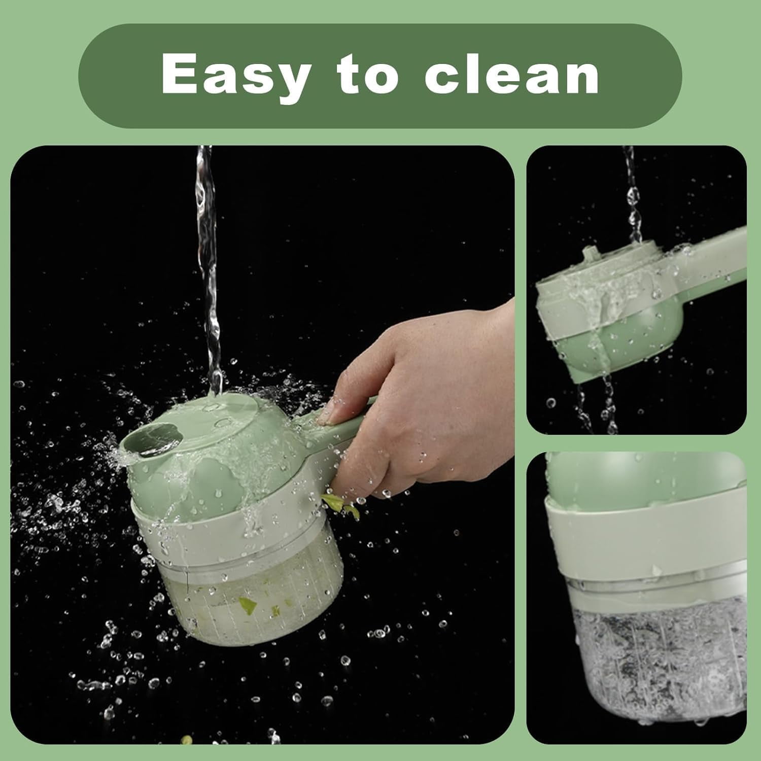4 In1 Wireless Vegetable Processor Chop Whisk Clean Recharge, Mini Wireless Food Processor with USB Powered for Garlic Chili Onion Celery Ginger Meat, With Egg and Cream Whisk (white)