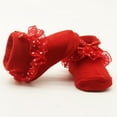 thumbnail image 6 of 1PC Infant Newborn Toddler Baby Girls Sock Children Princess Bowknot Lace Flowers Short Socks Cotton Ruffle Frilly Trim Ankle Socks, 6 of 8