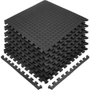 Sivan Health and Fitness Puzzle Exercise Mat High Quality EVA Foam Interlocking Tiles (Black, 6 Pieces)