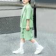 thumbnail image 6 of RMGVDSD Little Boys Formal Short Set Boy's Casual Suit Set Summer Short Sleeved Suit Jacket And Shorts For Show Performance Party Outfits 7-8 Years, 6 of 9
