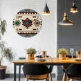 thumbnail image 4 of Wall Clock 10 Inch Brown Turquoise Southwest Texture Round Silent Decorative Wall Clocks Battery Operated for Living Room Bedroom Kitchen Classroom Decor, Tribal Geometric Pattern,Small, 4 of 7