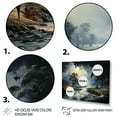 thumbnail image 3 of Designart "Torrential Deluge Green Storm" Landscapes Floater Framed Wall Art Living Room, 3 of 7