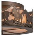 thumbnail image 3 of Meyda Tiffany 164280 Running Horses 3 Light 16" Wide Semi-Flush Drum Ceiling Fixture -, 3 of 7