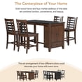 thumbnail image 4 of 5-piece Counter Height Dining Table Set with Faux Marble Tabletop, Solid Wood Bar Pub Table Set with Storage Cabinet and Drawer, 60'' Dining Table and 4 Chair for Kitchen Dining Room, Brown, 4 of 9
