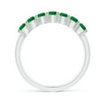 thumbnail image 2 of Angara Rings - Natural Emerald Half Eternity Wedding Ring in 14K White Gold for Women (Size-3mm) | May Birthstone Jewelry, Birthday, Anniversary, Jewelry Gift for Women, 2 of 11