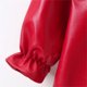 thumbnail image 3 of Gibobby Chaqueta de invierno para niñosChaqueta de vestir de cuero PU de manga larga de retazos para niños pequeños y niñas, abrigos de invierno, ropa ex(Rojo, 5-6 Años), 3 of 5