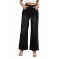 thumbnail image 1 of Pantalones Vaqueros Anchos de Talla Grande para Mujer, Cintura Alta, Adelgazantes, con Múltiples Bolsillos, Rectos, Holgados e Informales. Negro S, 1 of 9
