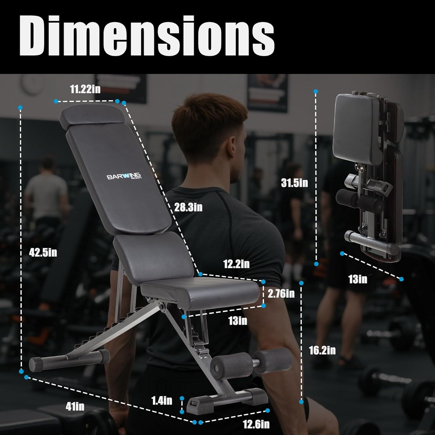 Adjustable Foldable Weight  for Home Gym, 700-800LBS Flat Incline Decline Workout  with 400+ Setups