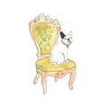 thumbnail image 2 of Vess, June Erica 15x18 White Modern Wood Framed Museum Art Print Titled - Petite Chien IV, 2 of 4