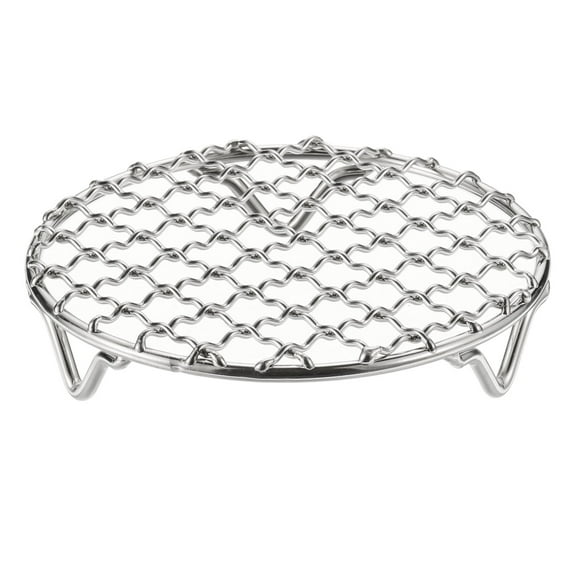 Uxcell Round Cooking Rack, 4.7-inch 201 Stainless Steel Cross Wire Barbecue Grill Net Racks with 20mm Legs