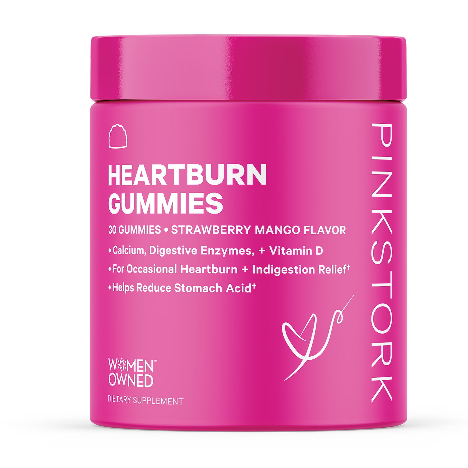 Pink Stork Heartburn Gummies, Pregnancy + Nursing Safe, Strawberry