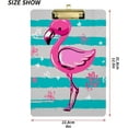 thumbnail image 2 of FMSHPON Pink Flamingo Blue Stripes Clipboard Hardboard Wood Nursing Clip Board and Pull for Standard A4 Letter 13x9 inches, 2 of 7