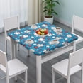 thumbnail image 3 of Blue Stars and Baseballs Pattern Square Fitted Tablecloth with Elastic Edge,Square Table Cover,Washable Elastic Table Cover for Home Kitchen Party Decor 34"x34", 3 of 6