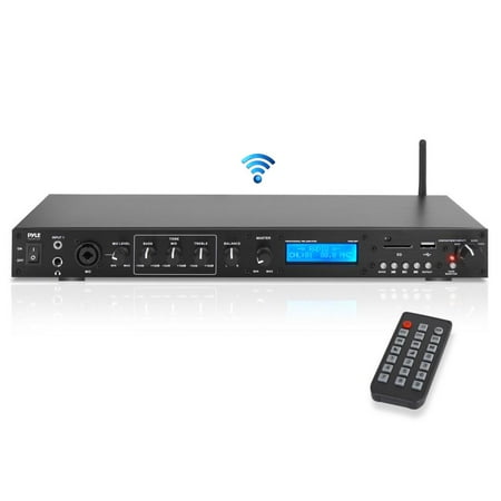 PYLE PPRE70BT - Pro Audio Bluetooth Pre-Amplifier Receiver System - Digital Rack Mount Studio Pre-Amp, Recording Mode, FM