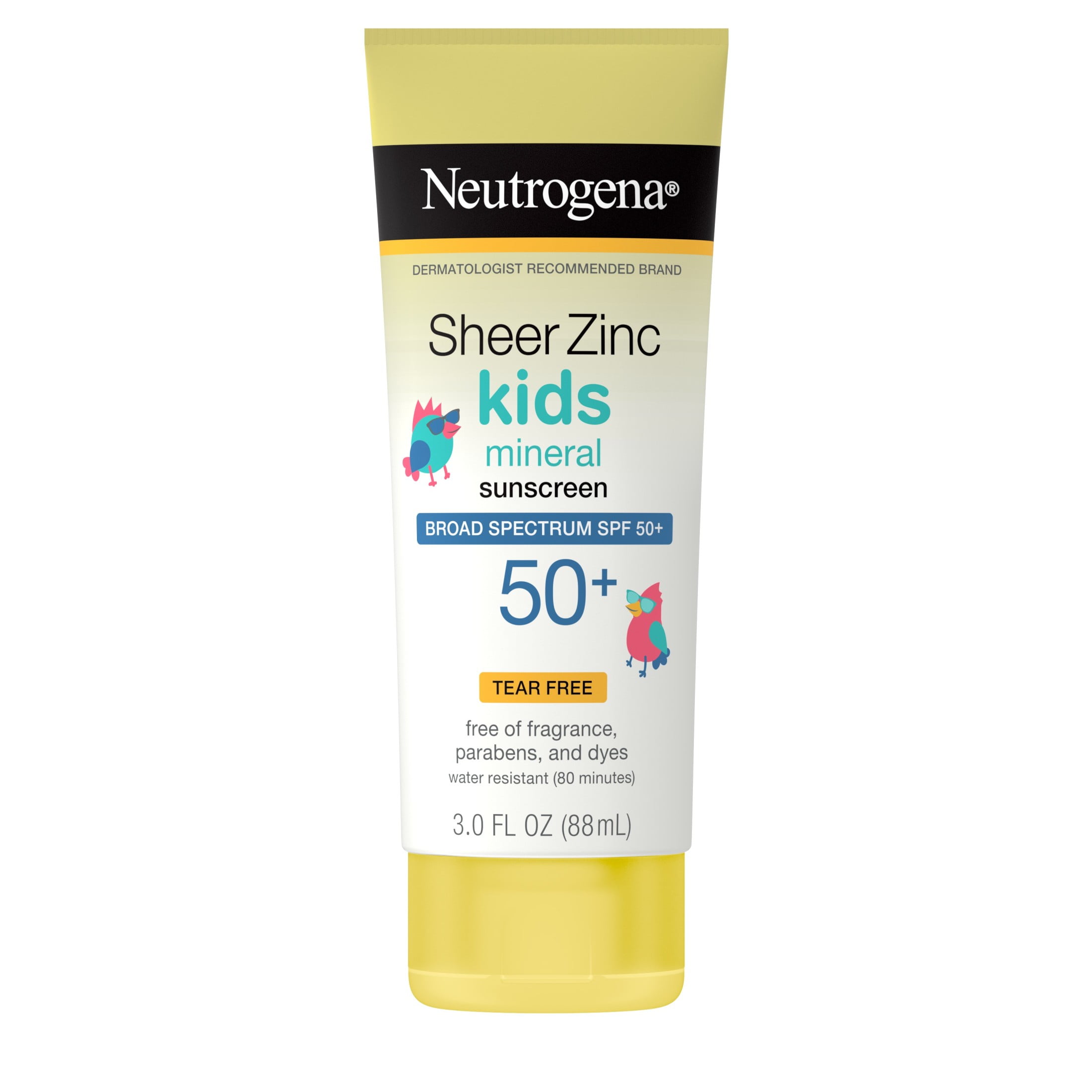 (2 pack) Neutrogena Sheer Zinc Kids Mineral Sunscreen Lotion SPF 50+, 3 fl. oz