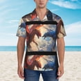 thumbnail image 5 of Picia Cloud Red And Blue Dragon Gentle Cotton Regular Fit Short Sleeve Casual Hawaiian Shirt for Men-Small, 5 of 8