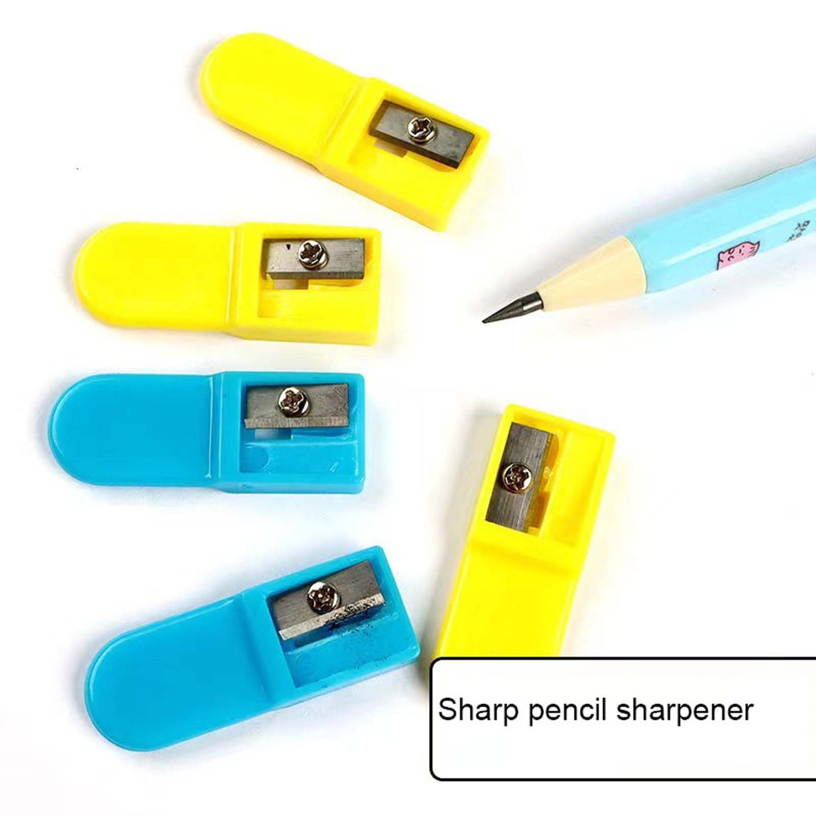 EARKITY Pencil Sharpeners , Taille-Crayon Manuel Avec Couvercle à Main, Taille-Crayon Portable Pour Enfants Et Adultes, Taille-Crayon à Double Trou, Taille-Crayon En Plastique Pour Maison École Classe Bureau