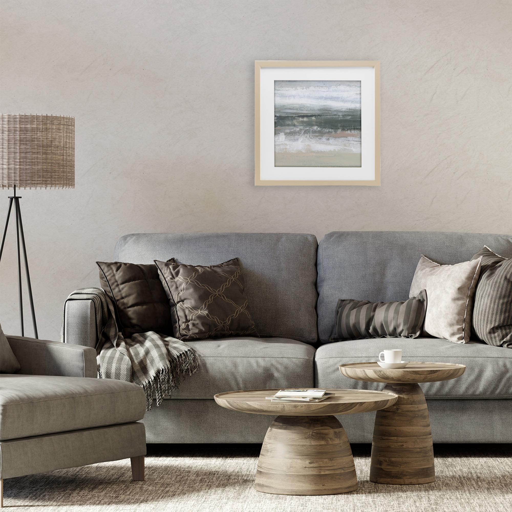 Stupell Industries Subdued Pastel Tides Birch Framed Print Under Glass, design by Ethan Harper