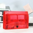 thumbnail image 4 of Plastic File Wallet Envelope Expanding File Folder Document Organizer with Snap Closure & Label Pocket Clear Colored Waterproof Accordion File Pouch for Office Home,Red,13.19x2.76x9.45", 4 of 4