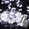 thumbnail image 1 of Plug in Fairy Lights with Remote Control Timer, 8 Modes 33ft 100 LED Dimmable String Lights, Waterproof Firefly Starry Lights Twinkle Lights for Indoor Outdoor Decoration, UL-Listed, White, 1 of 7