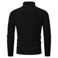 thumbnail image 3 of Miluxas Mens Mock Neck Sweater Ribbed Slim Fit Long Sleeve Turtleneck Button Design Pullover Sweater Black 16(XXXL), 3 of 3