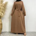 thumbnail image 2 of Venta a través de eBay Amazon Oriente Medio Dubai Venta caliente Sistema de color puro Bolsillo Vestido musulmán 6597 Tops de mujer, 2 of 4