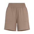 thumbnail image 5 of KHONTS Linen Shorts for Women Casual Summer High Waist Wide Leg Beach Vacation Shorts with Pockets Khaki XL, 5 of 6