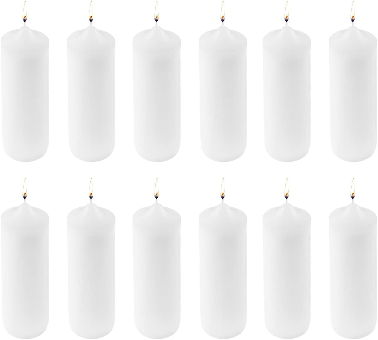 3" x 6" Unscented Pillar White Candle Wedding Home Decoration Relaxation 