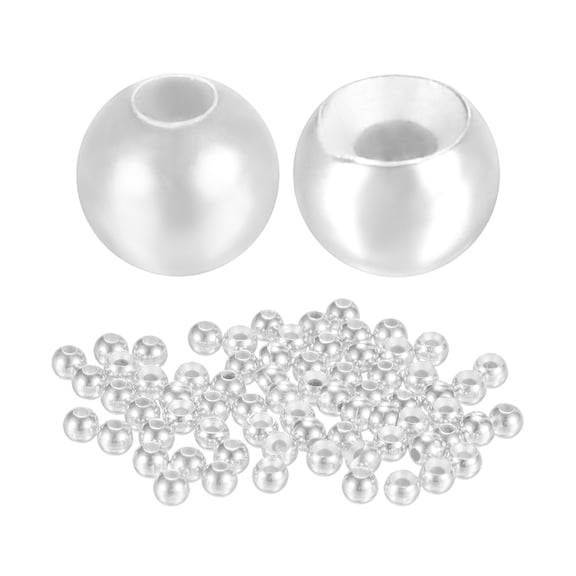 Uxcell 2.5mm Dia Tungsten Beads for Fly Tying [100PCS] - Slotted Head Ball- [#16-18 - Silver Tone] Sink Deeper Tapered Hole Fly Fishing Materials