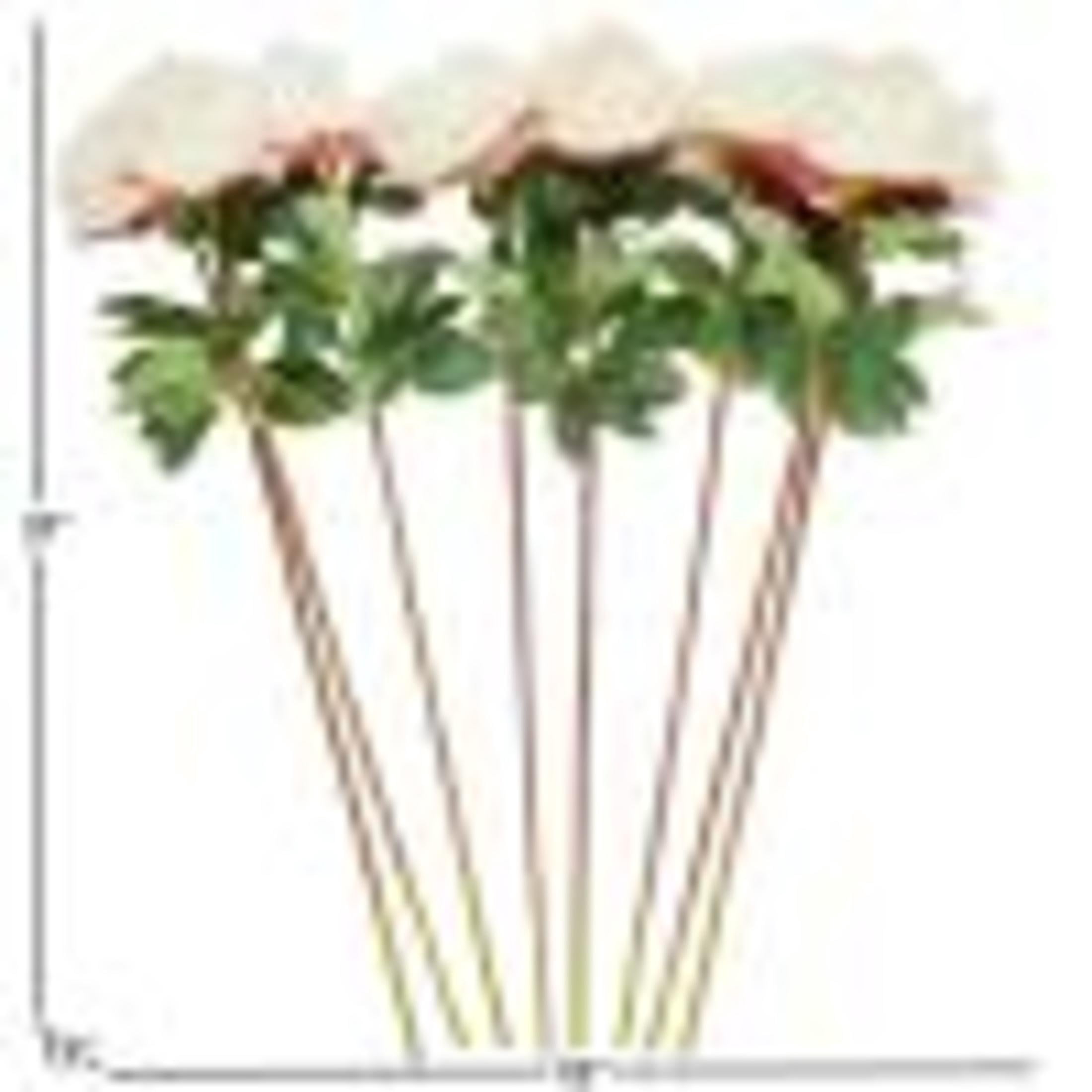 31" Plastic Floral Tall Peony Artificial Flower Stem in Pink Accents, by DecMode (8 Count)