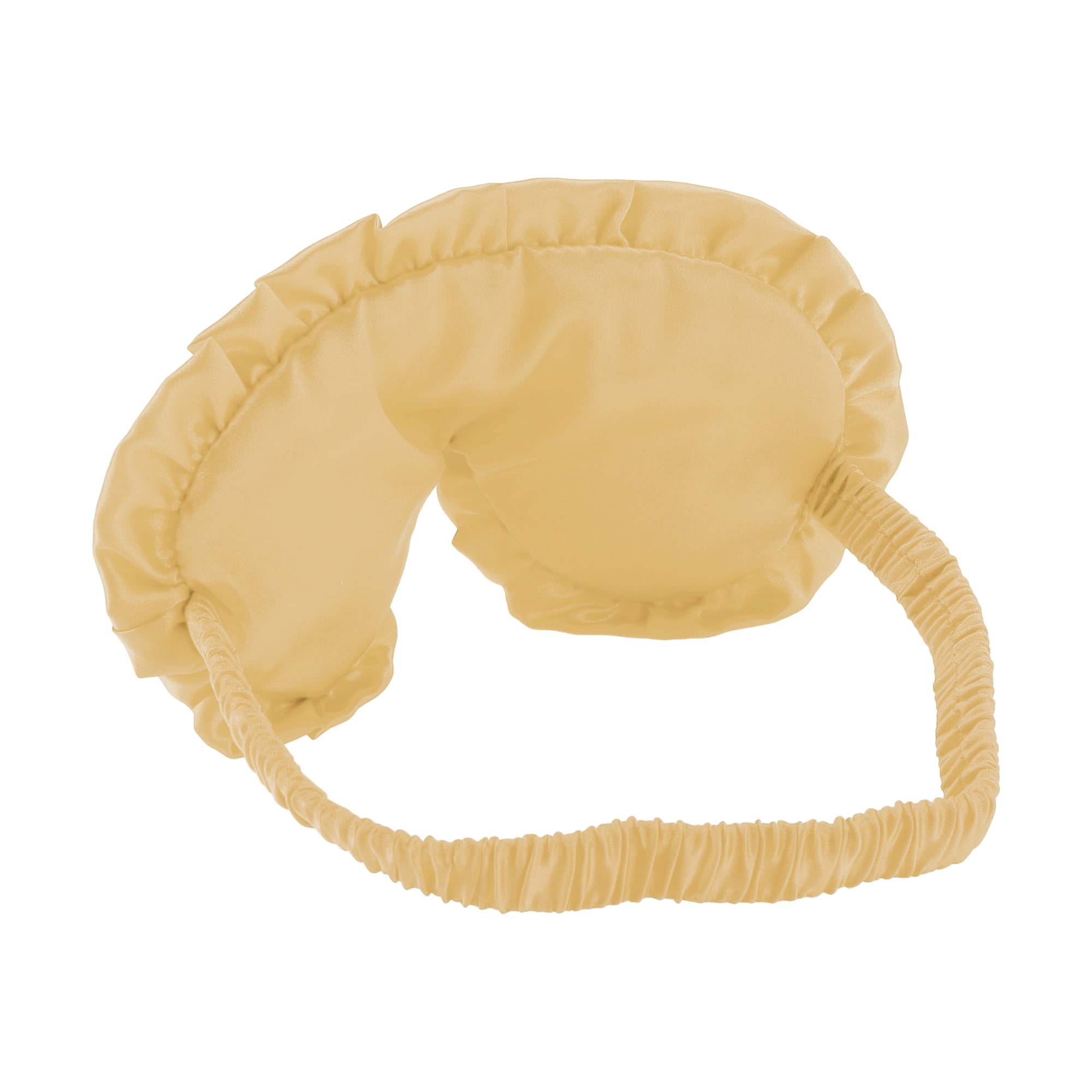 Unique Bargains Soft Flowers Style Sleep Mask Eye Shade Cover for Rest Gold Tone
