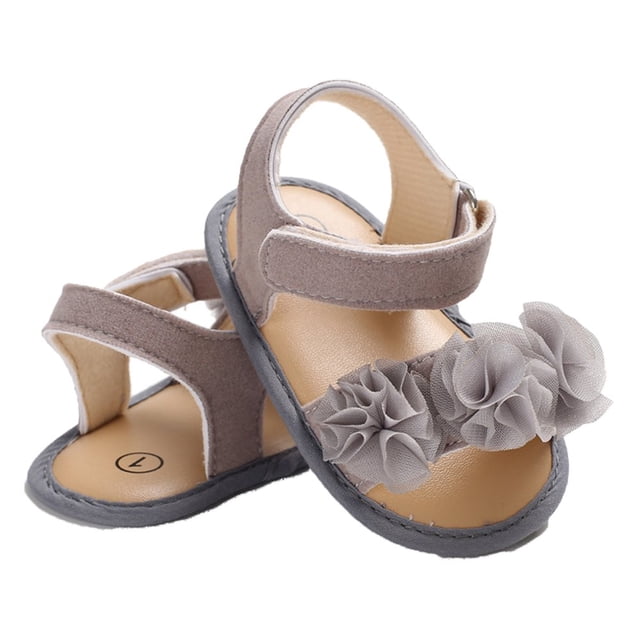 Bébé Filles Anti-Dérapant Fleurs Chaussures Première Marcheur Chaussures Robe de Soirée Plat