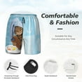 thumbnail image 3 of Gukieu Funny Cat Taking a Bath Print Men's Double Layer Sports Swim Trunks, Quick Dry Adjustable Waist Swim Shorts Swimwear-XX-Large, 3 of 6