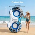 thumbnail image 3 of Gianna 2 Person Inflatable River Float with Removable Cooler and 2 Cup Holders, Supportive Backrest, Durable Handles, Heavy Duty Lake Pool Tube with GRAP Rope，Blue and White, 3 of 7