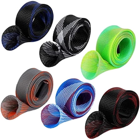 6/12 Pack Fishing Rod Sleeve Fishing Rod Cover Braided Mesh Rod Sleeves Socks Fishing Pole Sleeve for Spinning/Casting/Sea/Fly Fishing Rod