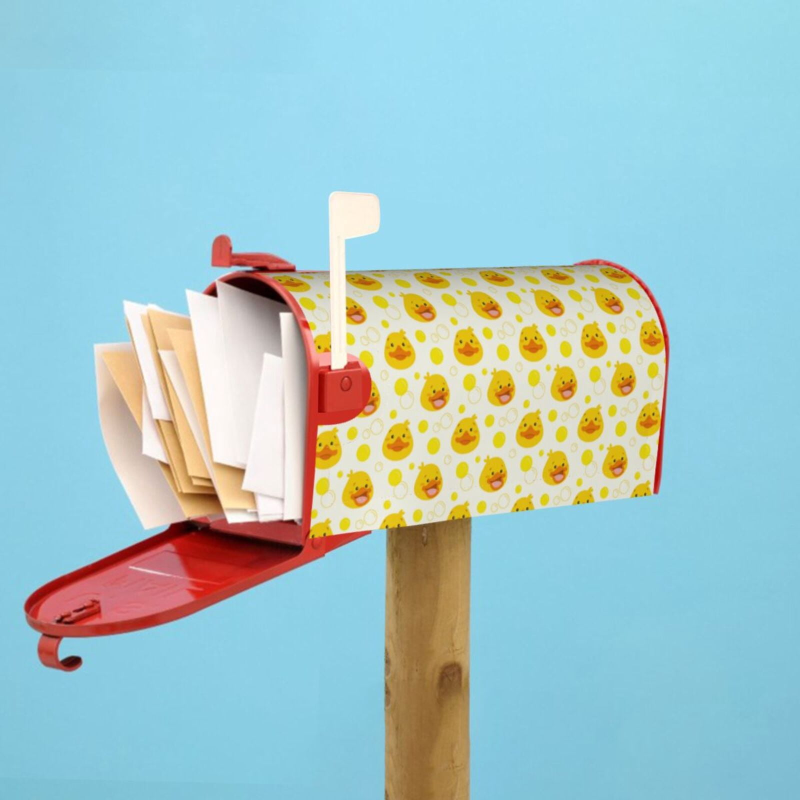 Logiee Ducky Cartoon Print Post Letter Box Wrap Decor, Mailbox Cover Suitable for Standard Mailbox and Large Size Mailbox,Outdoor Yard Decoration-21x18 in