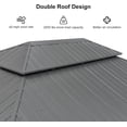 thumbnail image 4 of PURPLE LEAF 14' x 20' Outdoor Hardtop Gazebo with Double Roof Metal Gazebo,Light Gray, 4 of 16