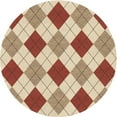 thumbnail image 1 of Ahgly Company Indoor Round Patterned Khaki Gold Area Rugs, 8' Round, 1 of 6