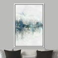 thumbnail image 3 of IDEA4WALL Framed Canvas Print Teal Gray Watercolor Grunge Landscape Abstract Shapes Wall Art Modern Art Decor Illustrations Bohemian Relax/Calm for Living Room, Bedroom - White 24"x36", 3 of 5