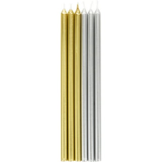4 PCS Tall Metallic Taper Spiral Taper Candle - 10 Inch Metallic