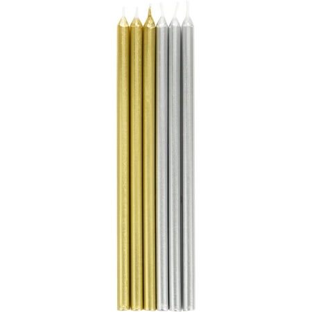 Gold and Silver Birthday Candles