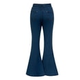 thumbnail image 6 of Women's Dark Wash High Waisted Flared Denim Jeans Retro Wide Leg, 6 of 9