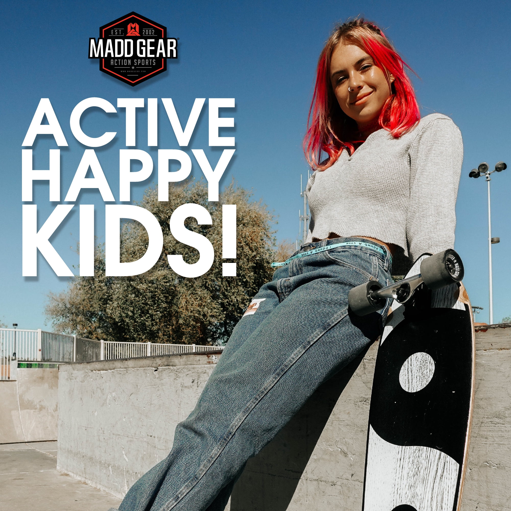 Madd Gear 32" Cruiser Skateboard - Hoot - 62mm Wheels with ABEC 7 Bearings
